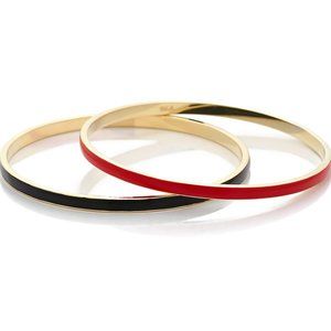 KENNETH JAY LANE, BLACK AND RED SET OF 2 BRACELETS, NEW